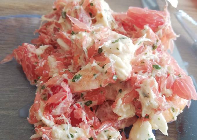 Salade pamplemousse et crevettes