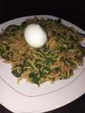 Leafy greens veggie noodles with egg