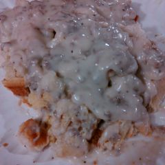 Biscuits and gravy A picture of Biscuits and gravy.