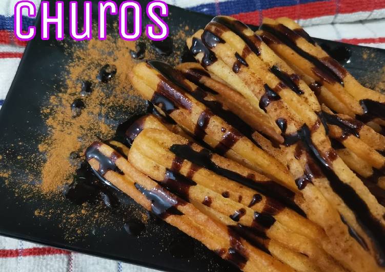 Resep Churos with choco drip Anti Gagal