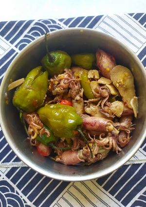 Foto resep Tumis cumi asin cabe gendot