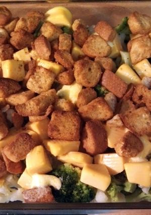 A picture of TL's broccoli and cauliflower quick casserole.