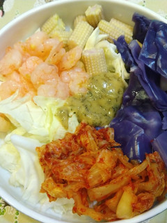 蒜辣蝦仁佐生菜 的食譜成品照片