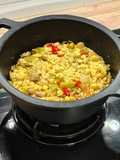 Arroz con cordero y garbanzos al estilo Oriente Medio