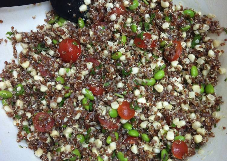 Steps to Prepare Homemade Quinoa Edamame Salad (Vegetarian)