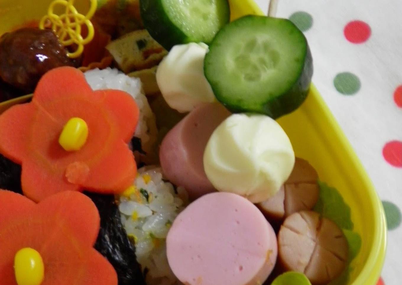 Tri-Colored "Dumplings" for Bento