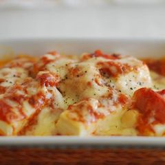 A picture of Easy Gratin with Tofu and Meat Sauce.