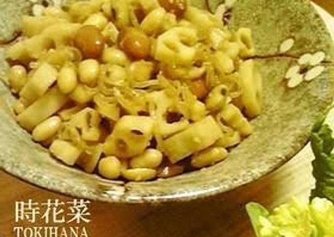 Simple Way to Make Favorite Simmered Lotus Root and Beans (With an Easy-to-Remember Ratio of Ingredients)