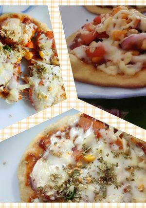 A picture of No yeast Veg Pizza.