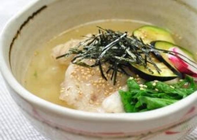 Chilled Chicken Ochazuke (Rice Porridge)