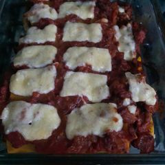 A picture of Sausage meat cannelloni.