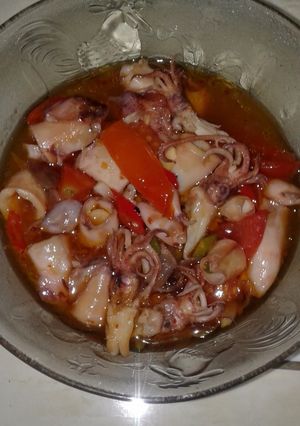 Foto resep Tumis sotong asin pedas