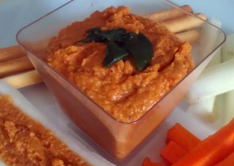 Recipe of Yummy Vickys Red Pepper Houmous, Tahini-Free, GF DF EF SF NF
