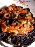 Pasta alla Puttanesca with Handmade Black Pasta