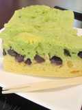 Two-Colored Matcha Adzuki Bean Steamed Cake made with a Hand Mixer
