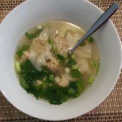 A picture of Turkey Broth Wonton Soup.