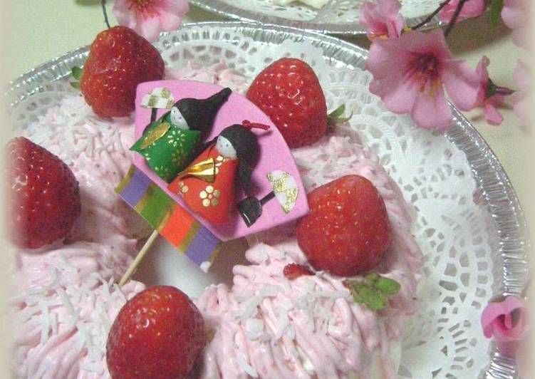 Recipe of Super Quick Homemade Hina Matsuri Cake Strawberry Angel Chiffon Cake