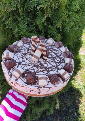 O poză a rețetei Cheesecake Kinder Bueno.
