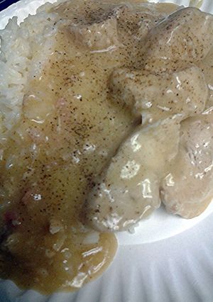 A picture of easy cream of chicken and rice.