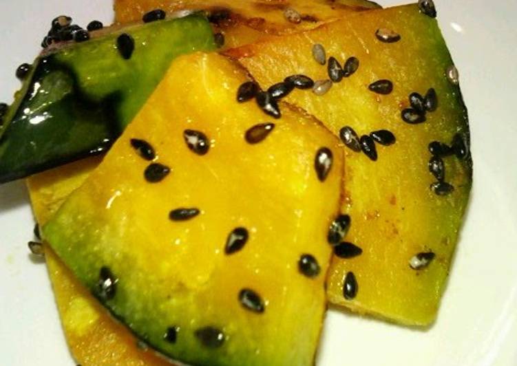 Steps to Make Perfect Butter Kabocha with Black Sesame Seeds