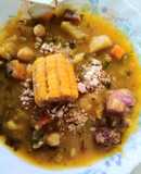 Potaje de verduras, con fisquito gofio