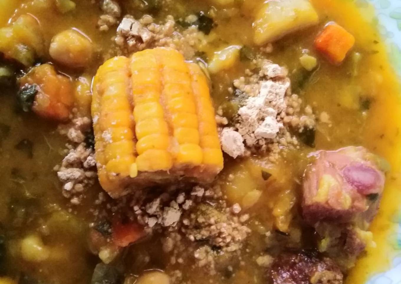 Potaje de verduras, con fisquito gofio