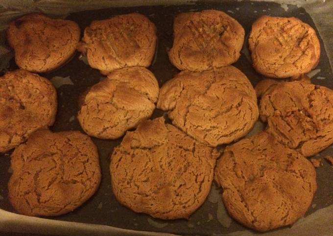 No Flour Low Sugar Peanut Butter Cookies