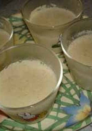 A picture of Kanten and Ground Sesame Pudding.
