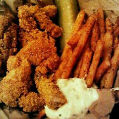 A picture of Crispy Catfish with Dilly Tarter Sauce.