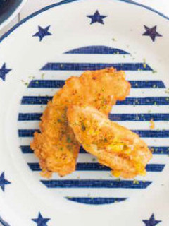 A picture of Sweet Corn and Chicken Tender Beer Fritters.