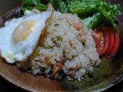 A picture of egg fried rice with leftover rice
