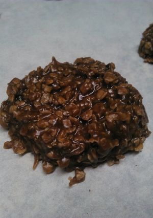 A picture of Coconut Peanut Butter Chocolate No Bake Cookies.