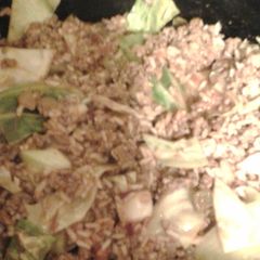 A picture of Crockpot stuffed cabbage casserole.