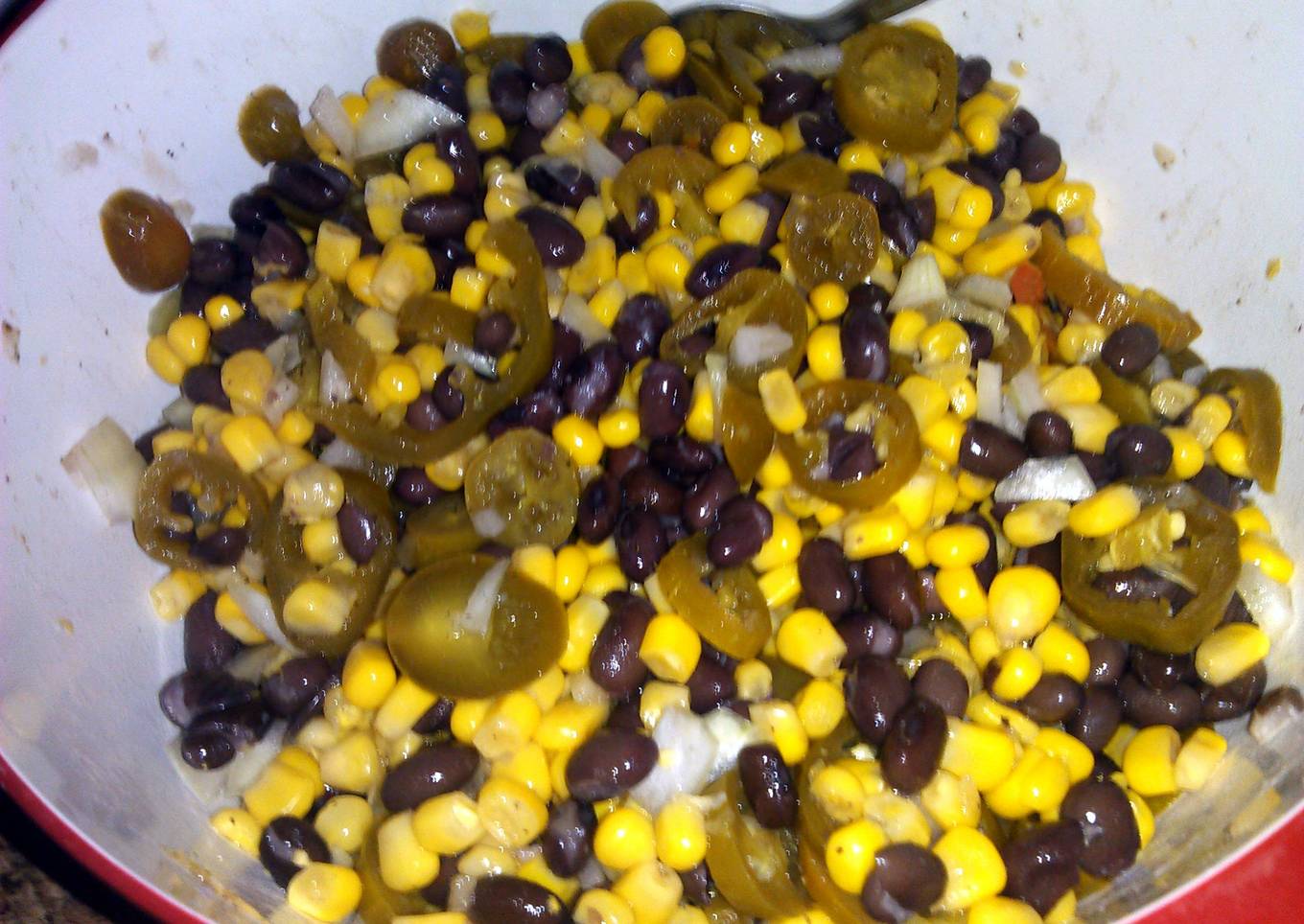 black bean & corn dip w/ jalapenos