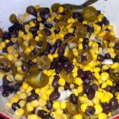black bean & corn dip w/ jalapenos A picture of black bean & corn dip w/ jalapenos.