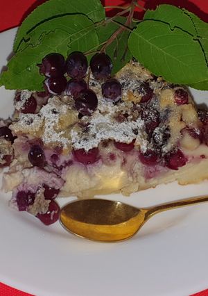 O poză a rețetei Clafoutis cu merișoare.