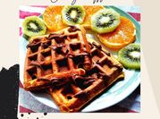 Uma foto de aveia waffles