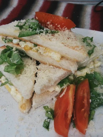 Cara Mudah Menyiapkan Resep Egg scrambled mayo sandwich with cheese yang Enak Banget Anti Ribet, Mantap