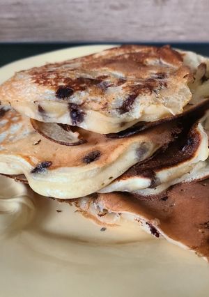 Une photo de Pancakes moelleux healthy pépites choco