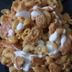 A picture of Creamy cheese pasta.