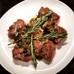 A picture of Pan Fried Lemon and Garlic Lamb Chops.