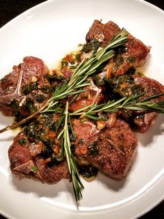 A picture of Pan Fried Lemon and Garlic Lamb Chops.