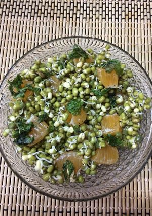 A picture of Sprouts and orange salad.