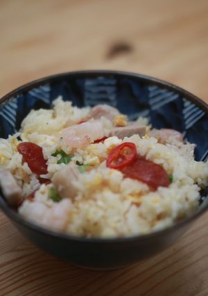 A picture of Prawn Sausage Fried Rice.