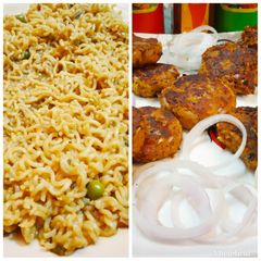 A picture of Galouti Kabab & Oats maggi.