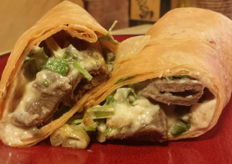 Easiest Way to Prepare Super Quick Homemade Southwest Philly Cheese Steak Wrap