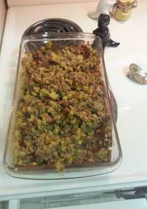 A picture of Stuffing casserole.