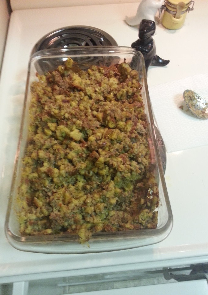 A picture of Stuffing casserole.