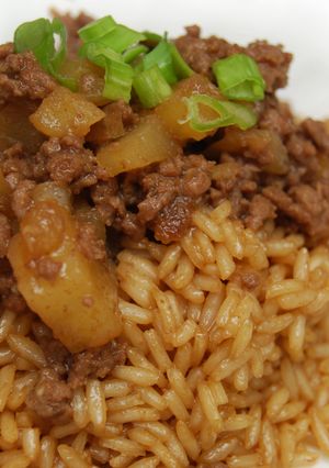 A picture of Minchee (Chinese Beef & Potato Hash).
