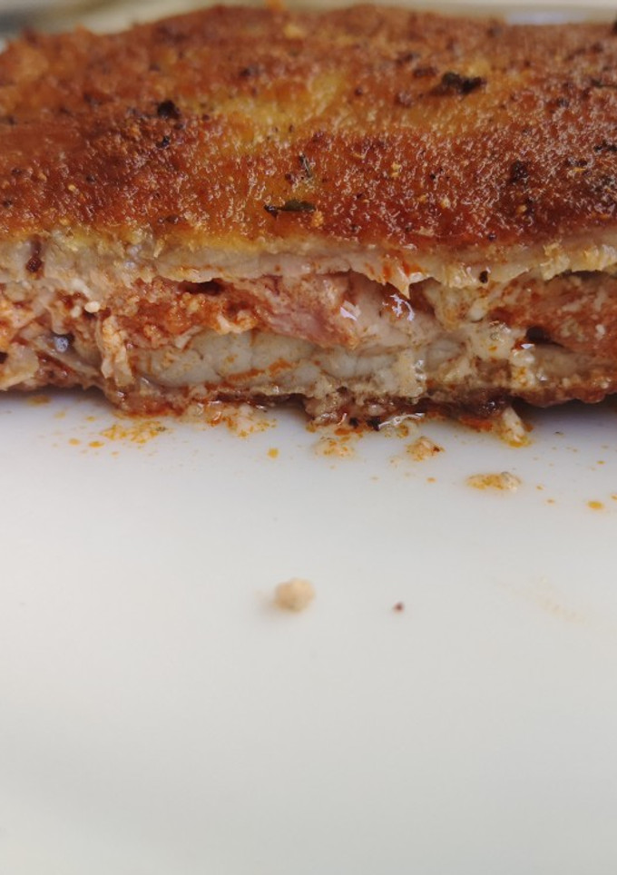 Una foto de Cachopo de picadillo y queso cabrales